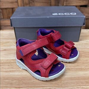 Ecco Kids Red and Purple Sandals